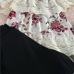 No boundaries top and black pull up pants bundle 2 pieces XL top M pants pockets